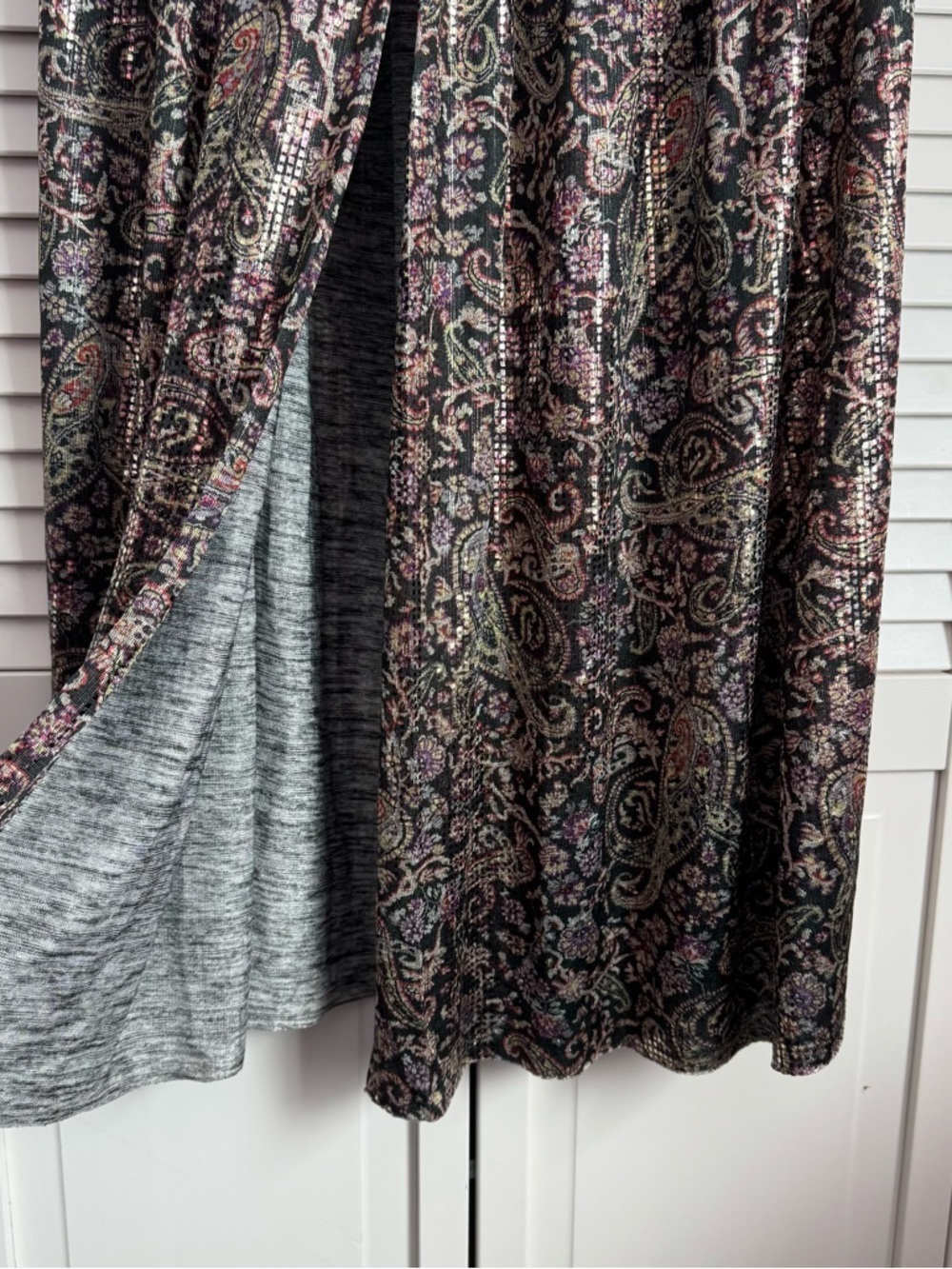 ba&sh Gabriel Metallic Paisley Print Jersey Tiered Maxi Skirt Small NWT - Picture 6 of 15